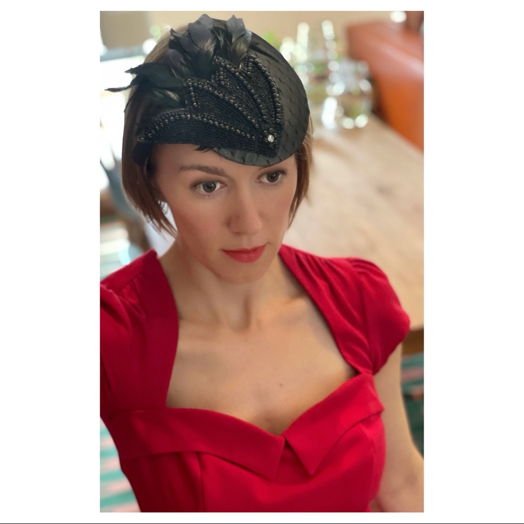 Handmade Millinery Fascinator W/ Feathers & Beads